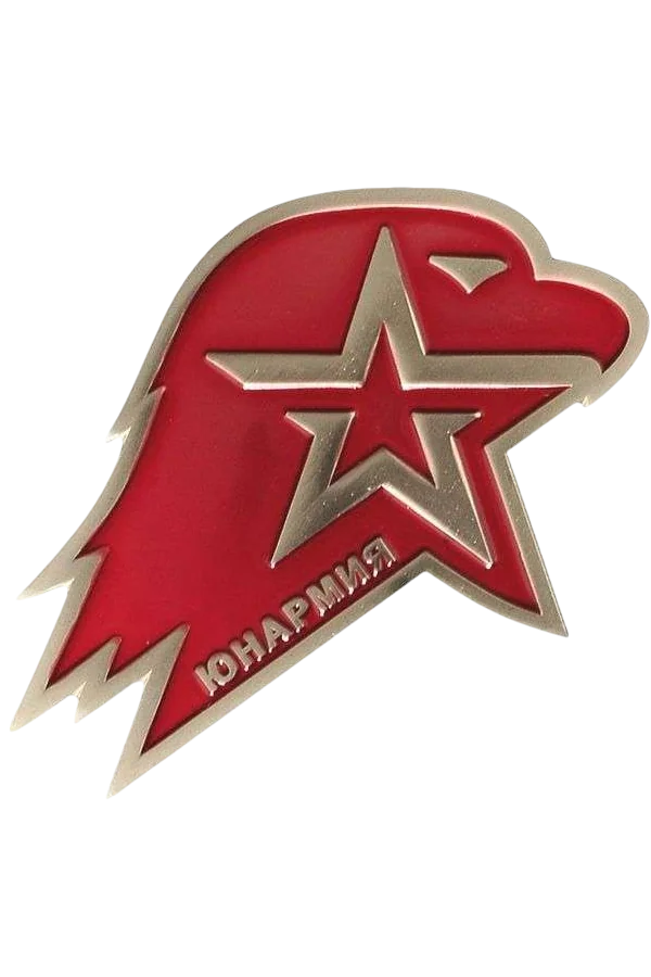 Кокарда для головных уборов (большая) цвет ЮНАРМИЯ для юнармейской формы